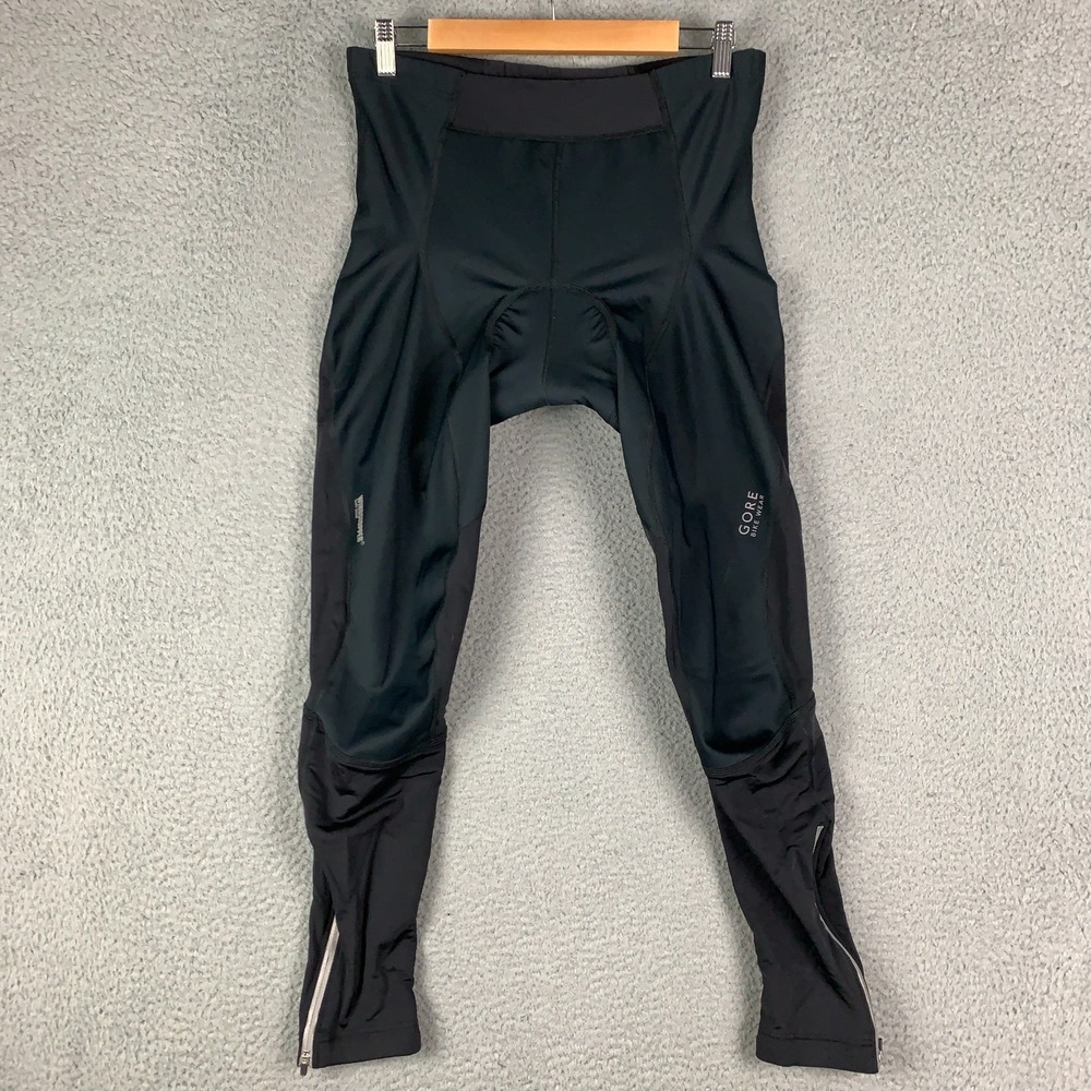 Gorewear SO Tights Womens Large Black Padded Ankle Zip‎ Windstopper Cycling Bike
